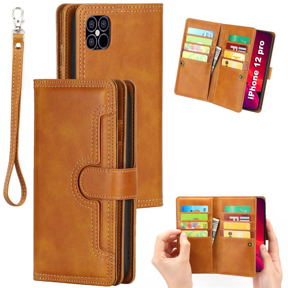 iPhone 12/12 Pro Multi-slot Leather Cover Cognac