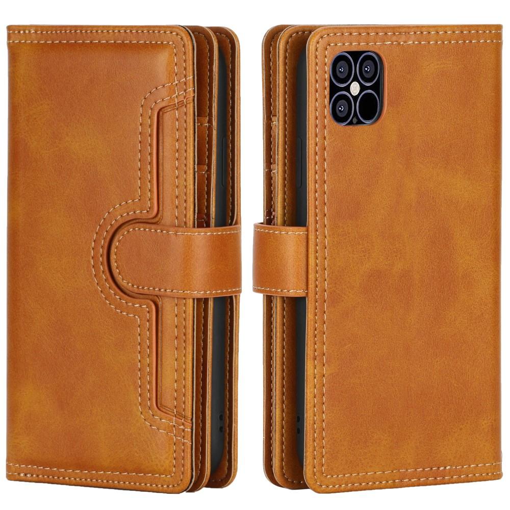 iPhone 12/12 Pro Multi-slot Leather Cover Cognac