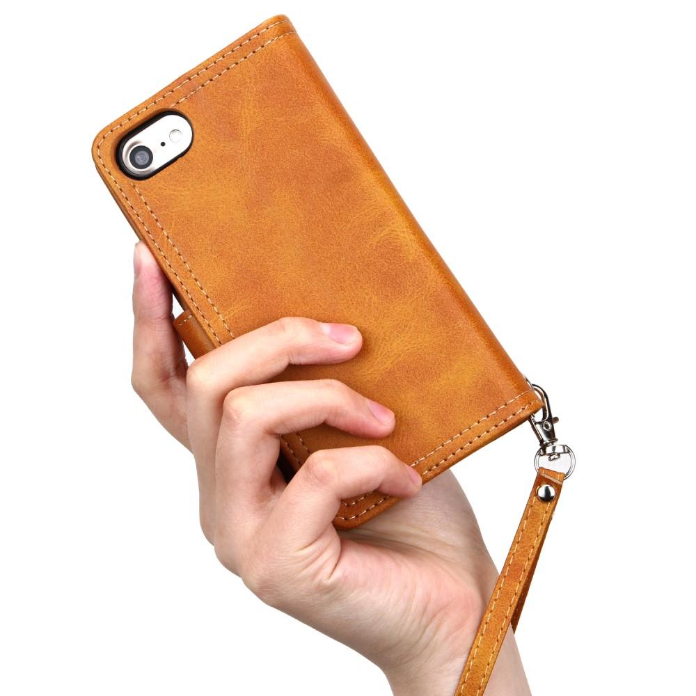 iPhone SE (2022) Multi-slot Leather Cover Cognac