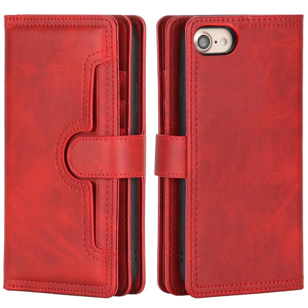 iPhone SE (2022) Multi-slot Leather Cover Red