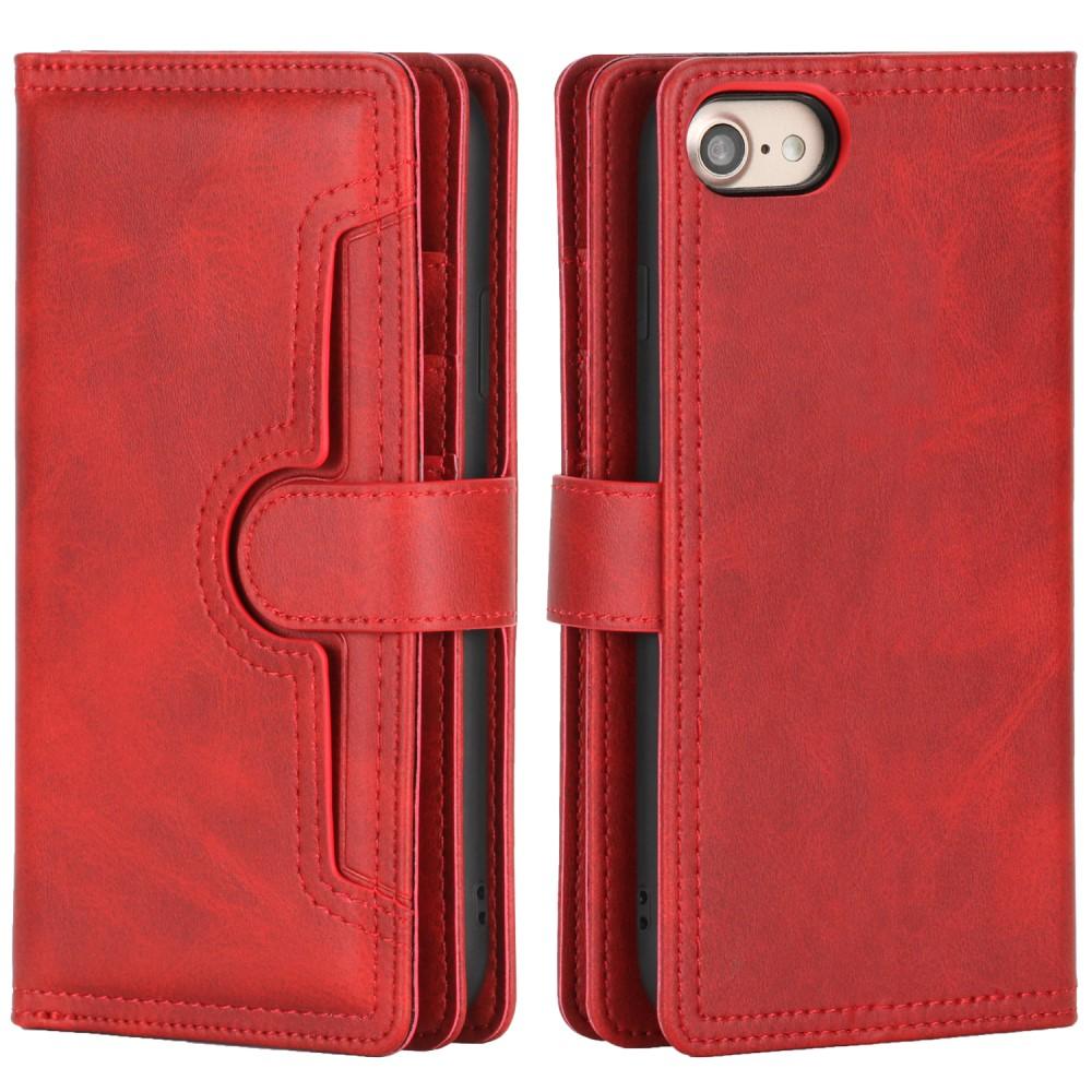 iPhone 7 Multi-slot Leather Cover Red