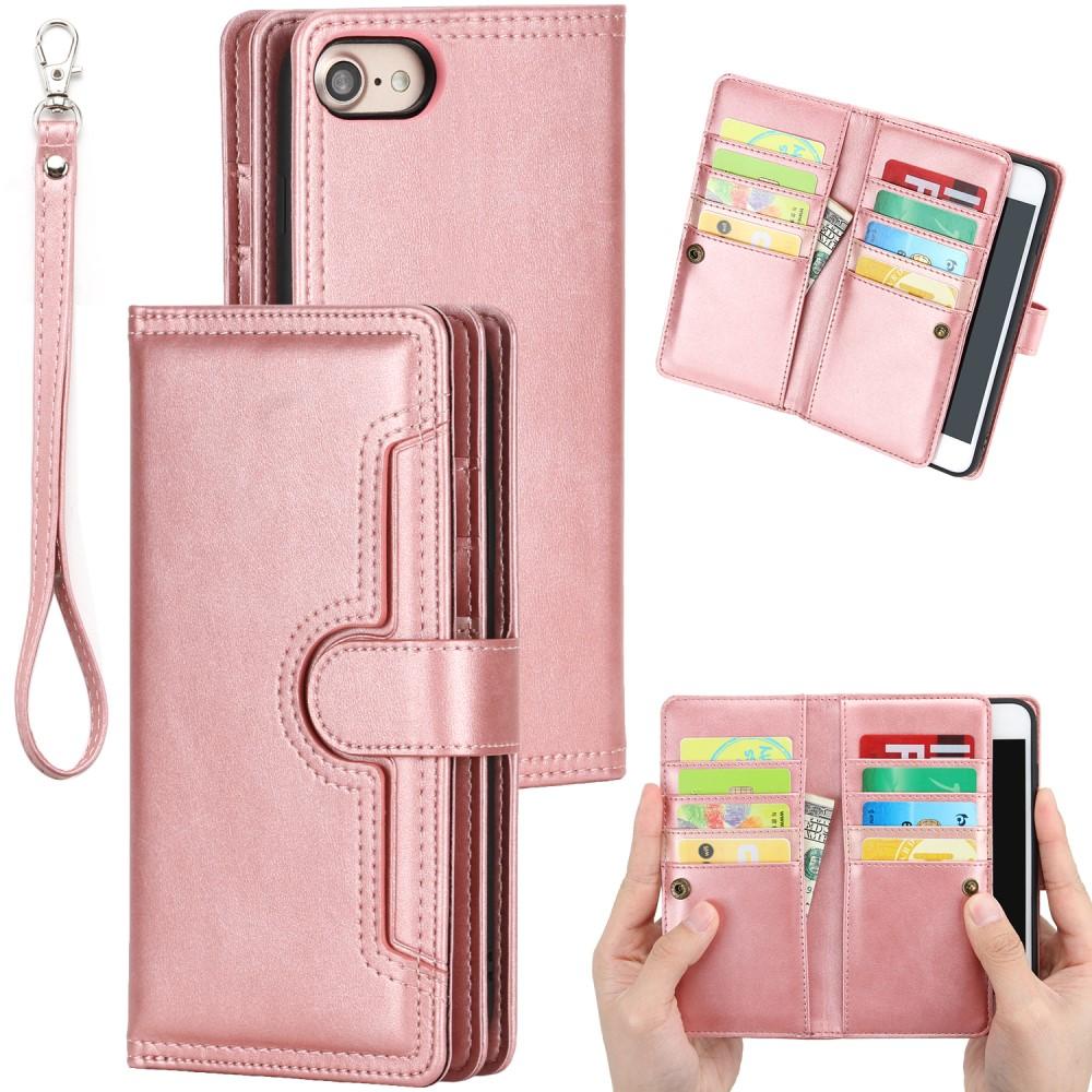 iPhone SE (2022) Multi-slot Leather Cover Rose Gold