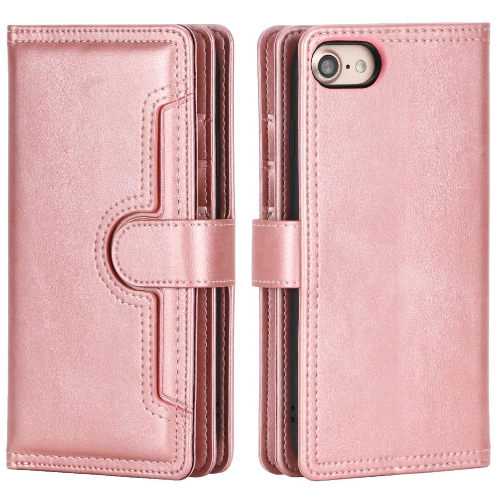 iPhone SE (2022) Multi-slot Leather Cover Rose Gold