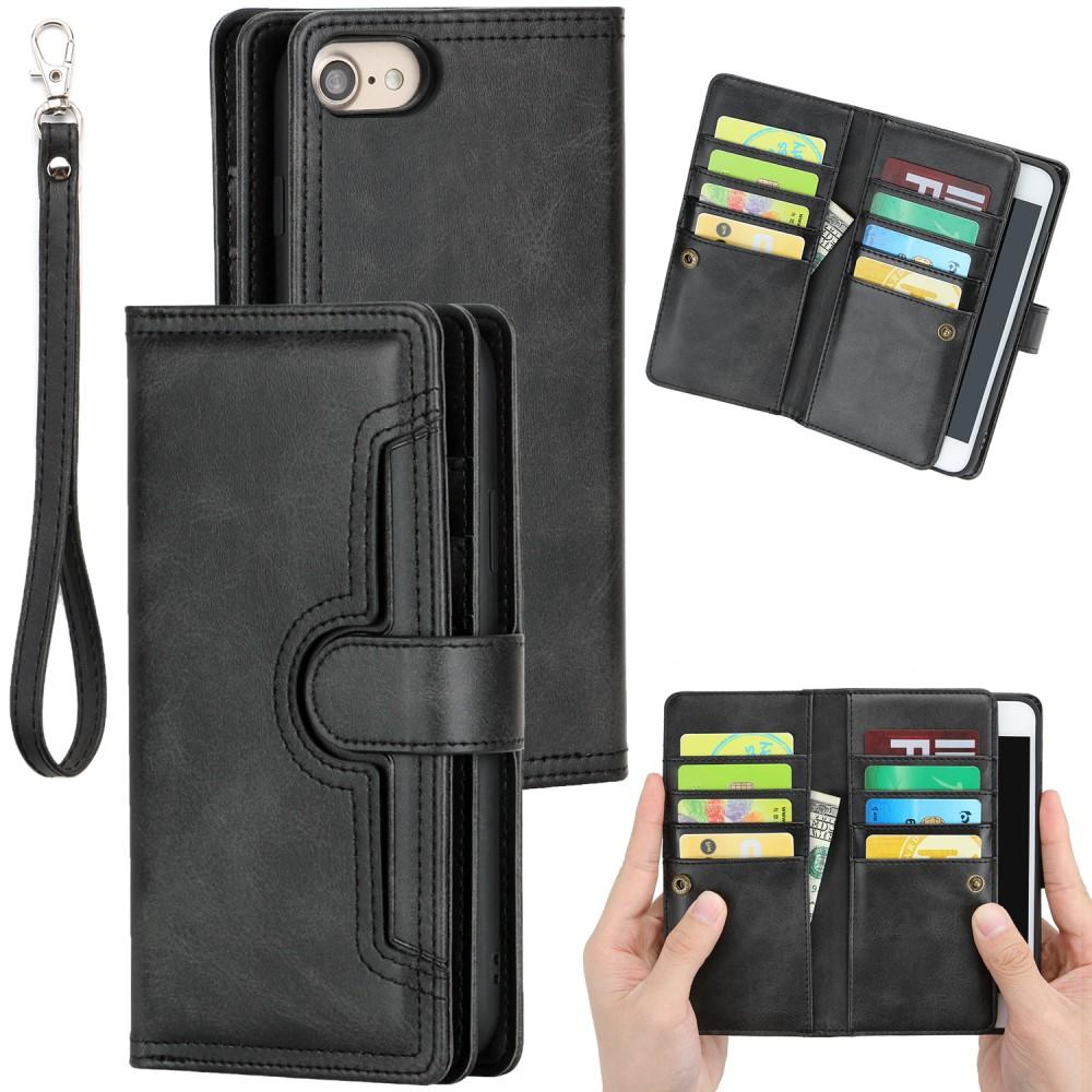 iPhone SE (2020) Multi-slot Leather Cover Black