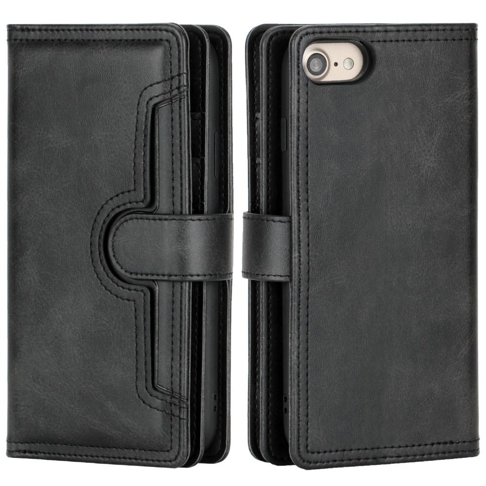 iPhone SE (2022) Multi-slot Leather Cover Black