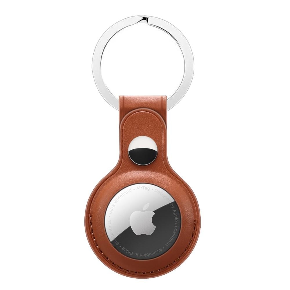 AirTag Leather Key Ring Brown