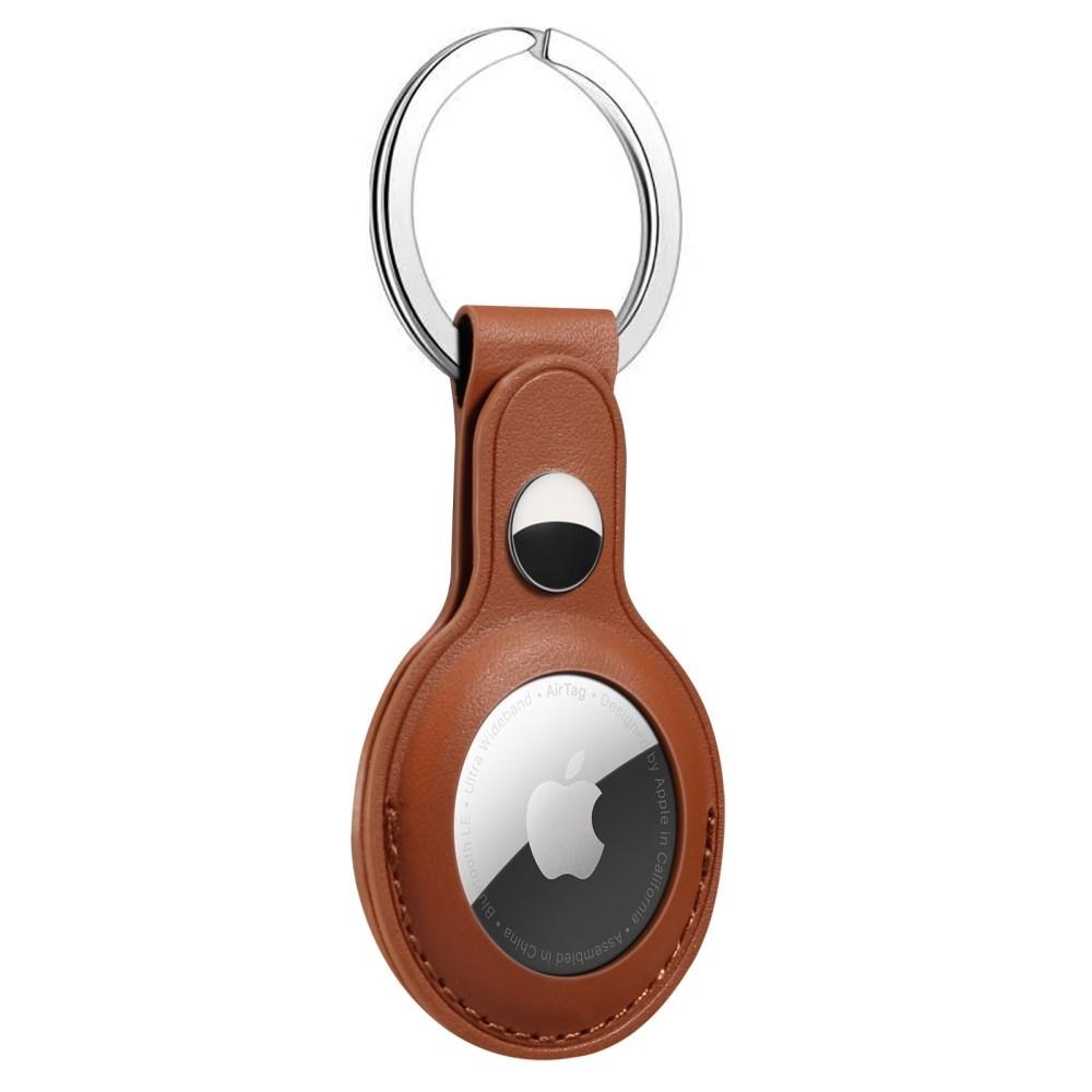 AirTag Leather Key Ring Brown