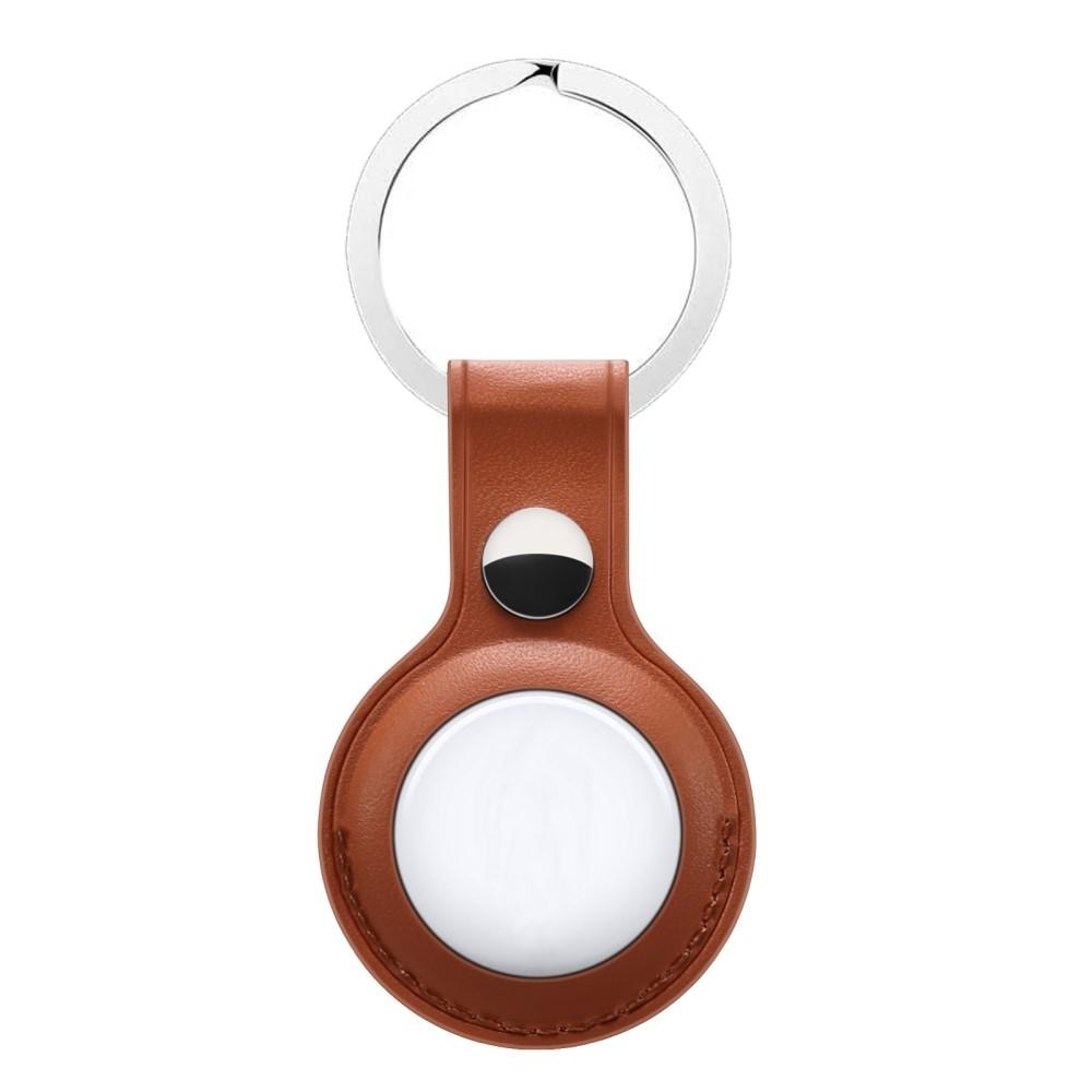 AirTag Leather Key Ring Brown
