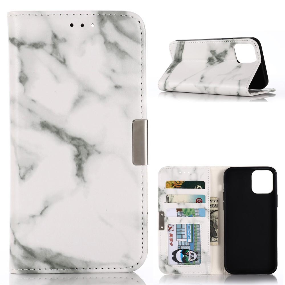 iPhone 12/12 Pro Wallet Book Cover White Marble