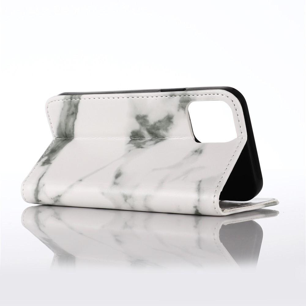 iPhone 12/12 Pro Wallet Book Cover White Marble