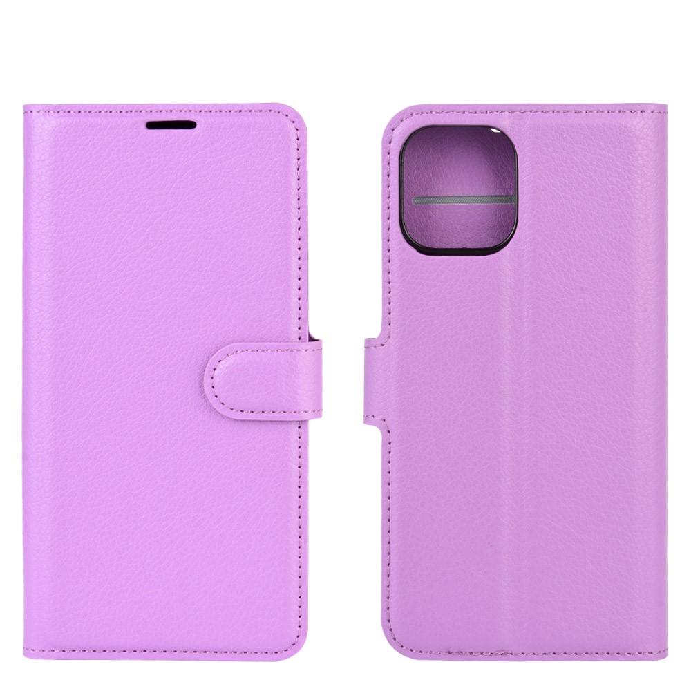 Apple iPhone 12/iPhone 12 Pro Wallet Book Cover Purple