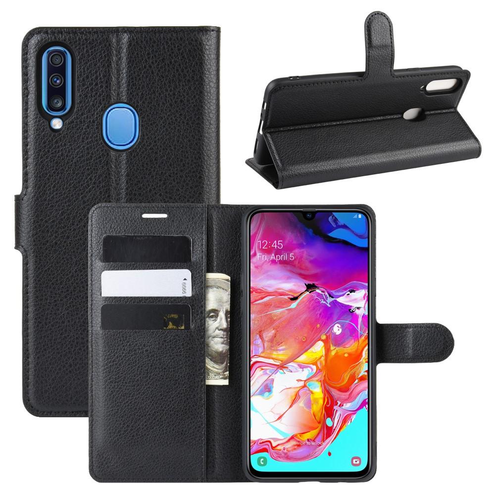 Samsung Galaxy A20s Wallet Book Cover Black