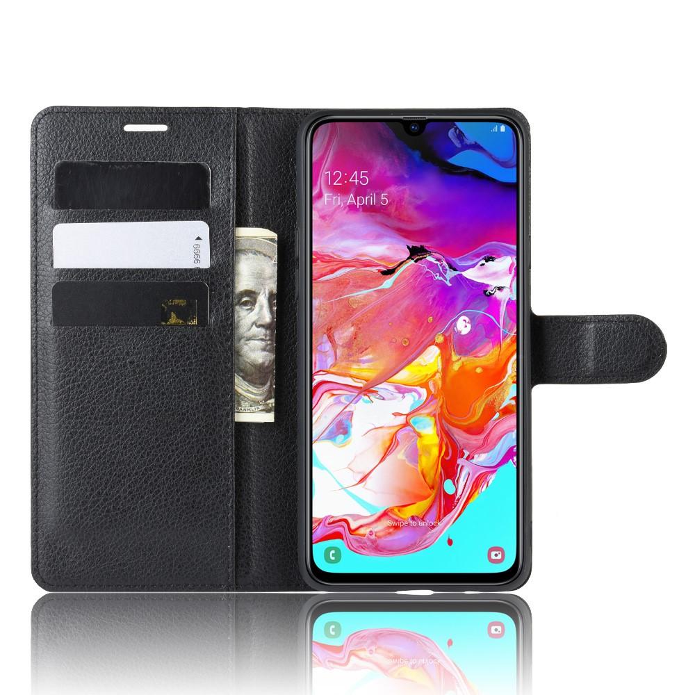 Samsung Galaxy A20s Wallet Book Cover Black