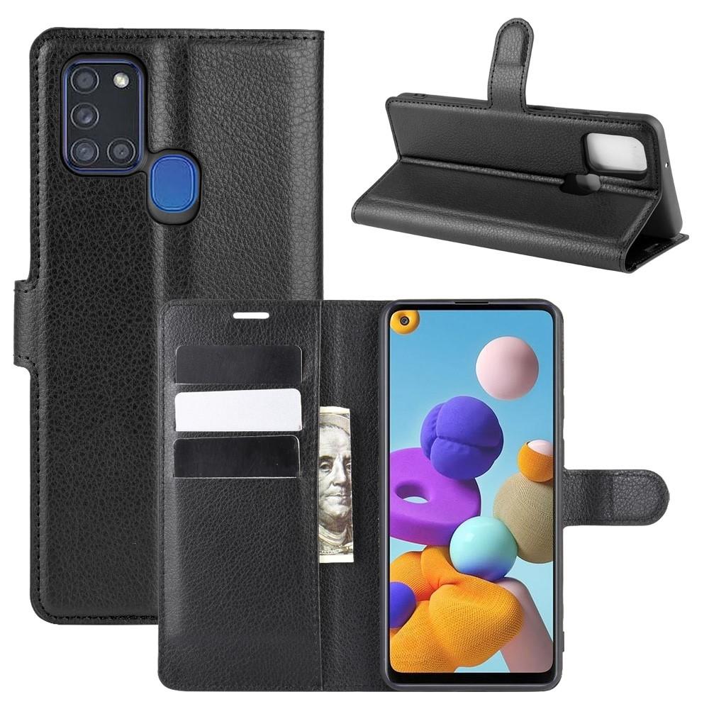 Samsung Galaxy A21s Wallet Book Cover Black