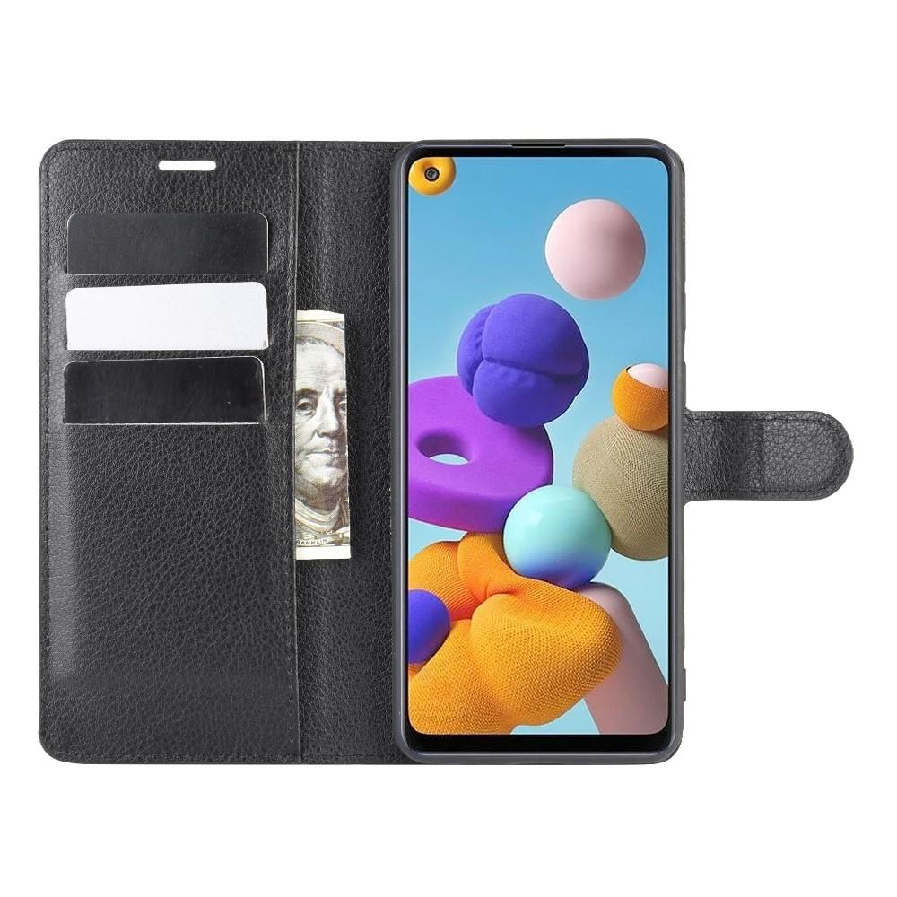 Samsung Galaxy A21s Wallet Book Cover Black