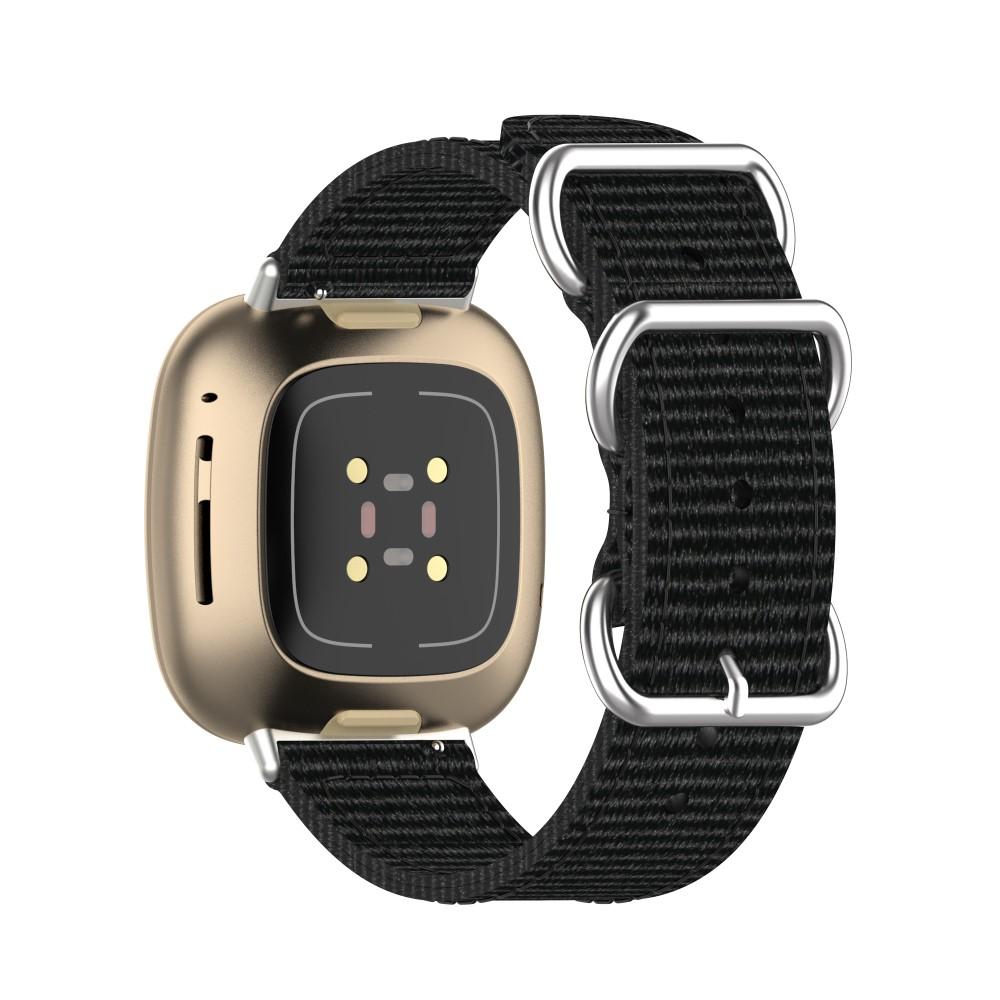 Fitbit Versa 3/Sense Nato Strap Black