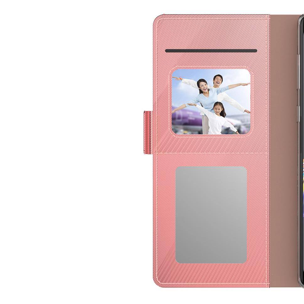 Samsung Galaxy S21 Plus Wallet Case Mirror Pink Gold