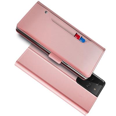 Samsung Galaxy S21 Ultra Wallet Case Mirror Pink Gold