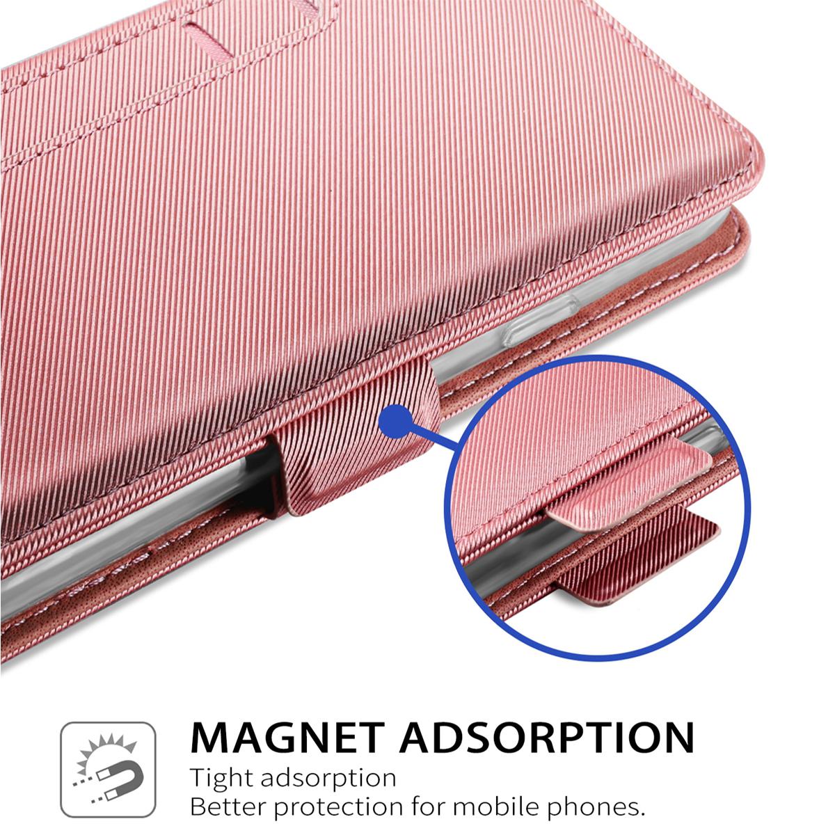 iPhone 8 Wallet Case Mirror Pink Gold