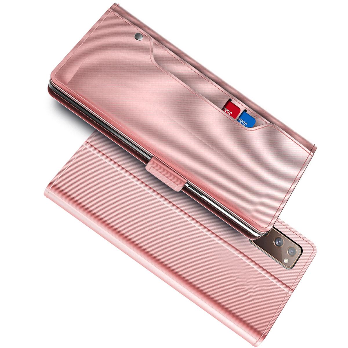Samsung Galaxy S20 FE Wallet Case Mirror Pink Gold
