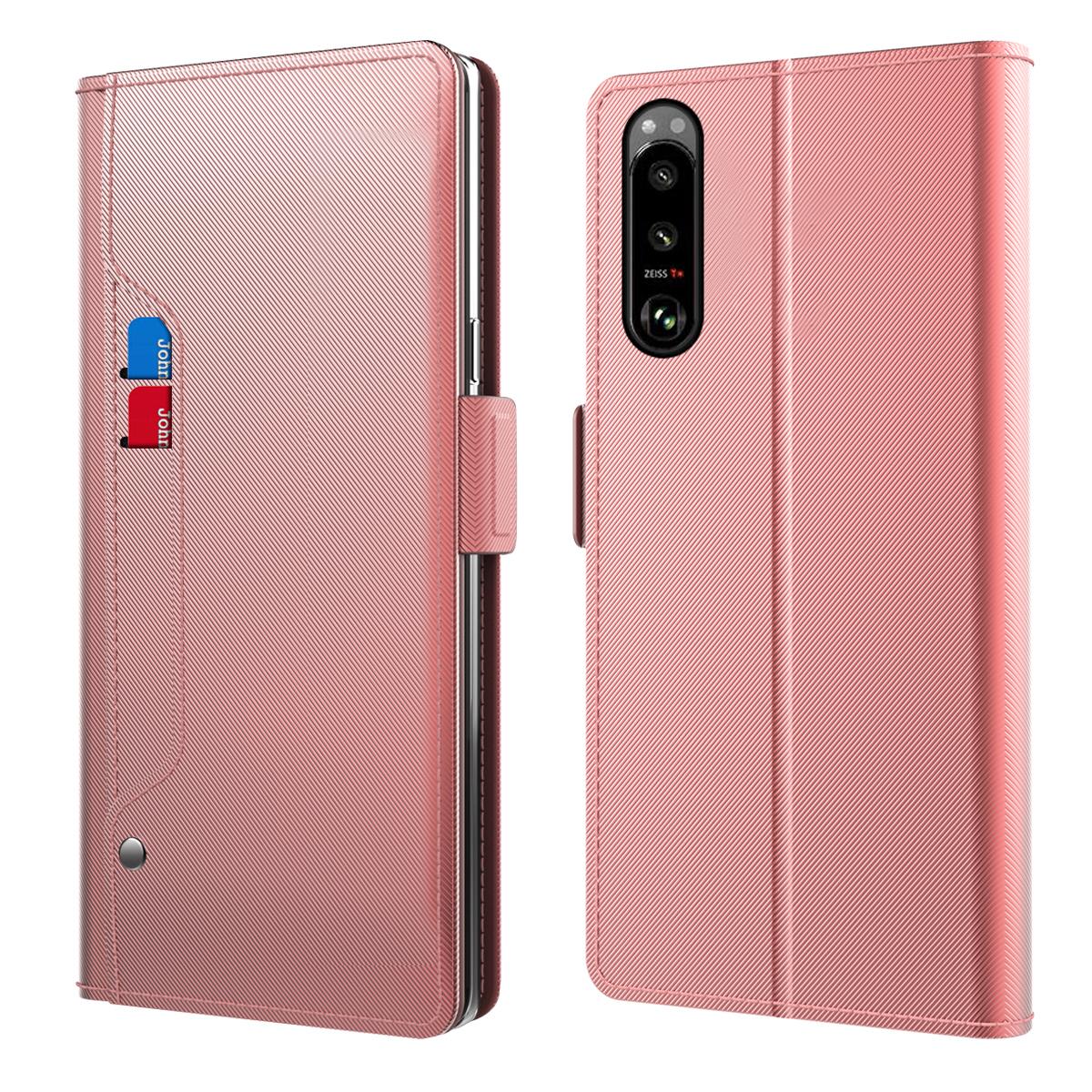Sony Xperia 5 III Wallet Case Mirror Pink Gold