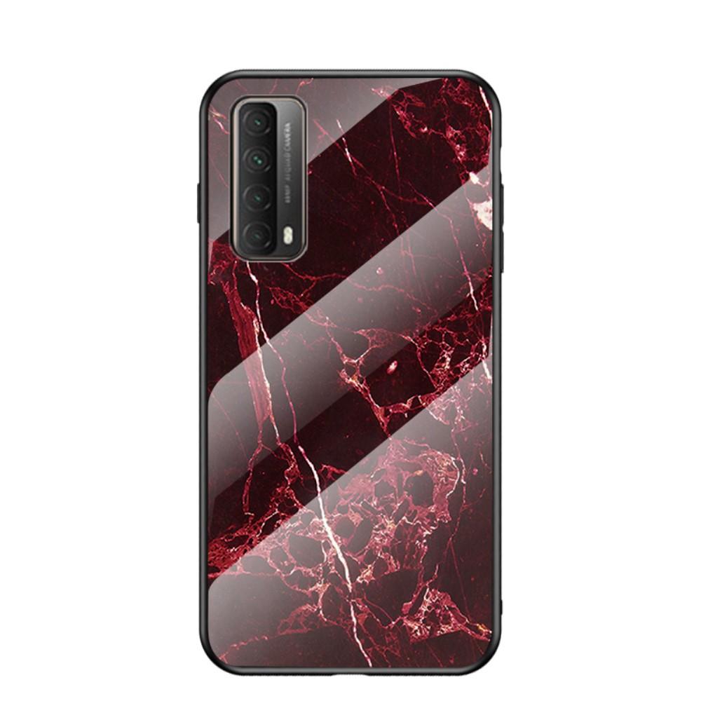 Huawei P Smart 2021 Tempered Glass Case Red Marble