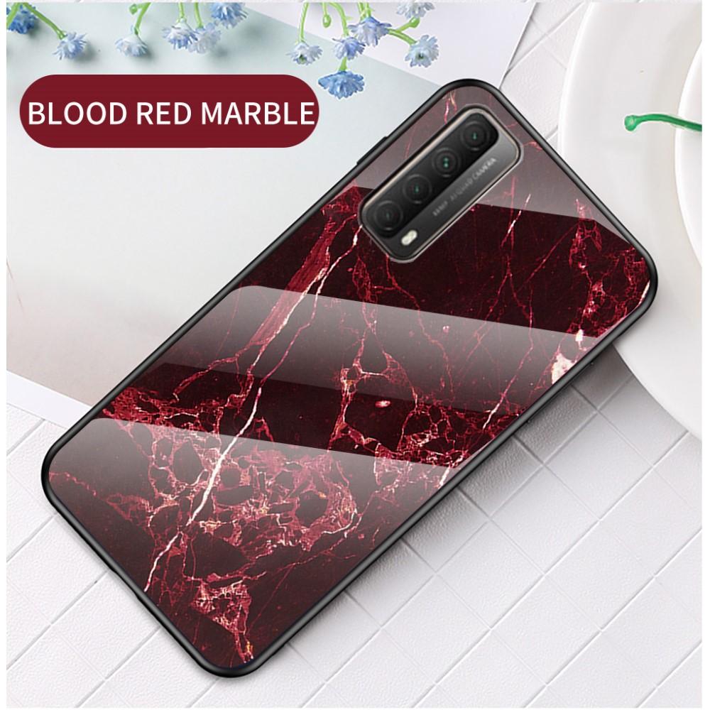 Huawei P Smart 2021 Tempered Glass Case Red Marble