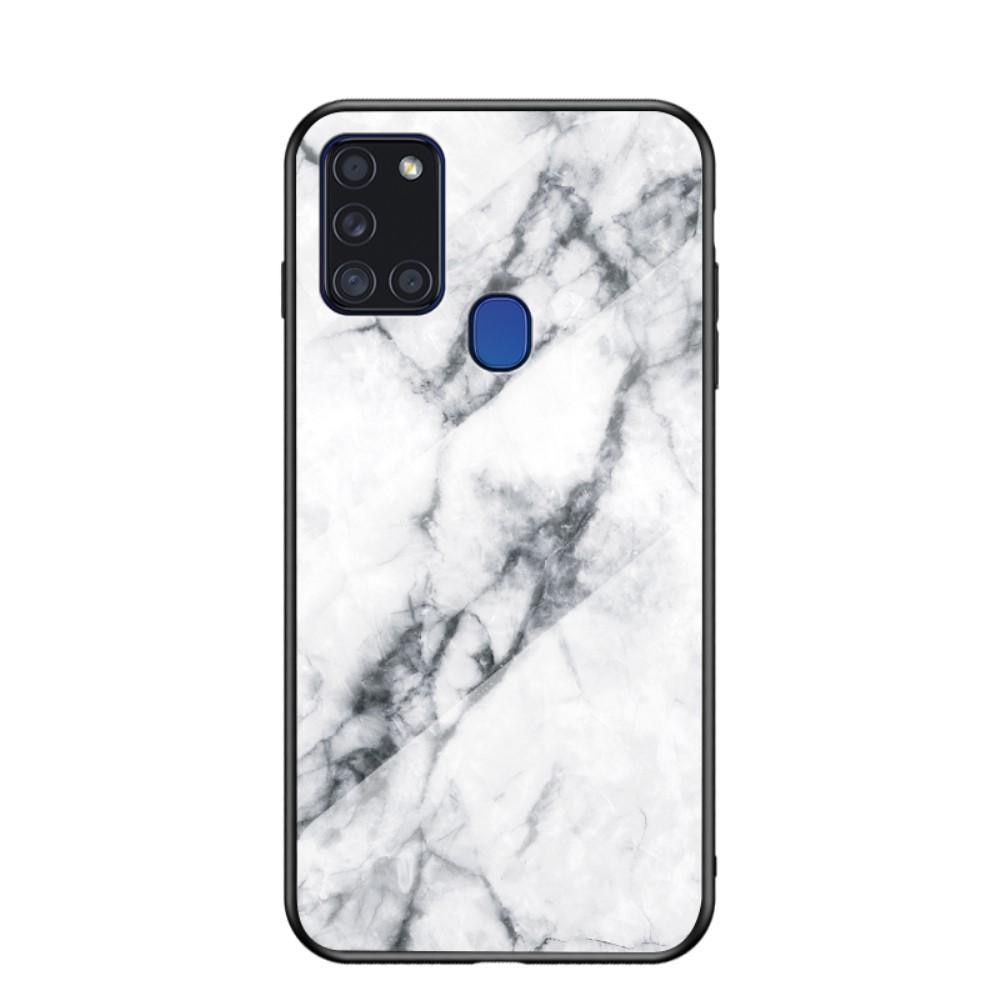 Samsung Galaxy A21s Tempered Glass Case White Marble