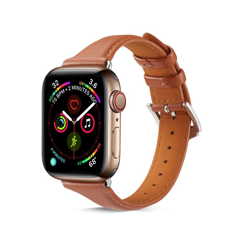 Apple Watch 45mm Series 7 Slim Leather Strap Cognac