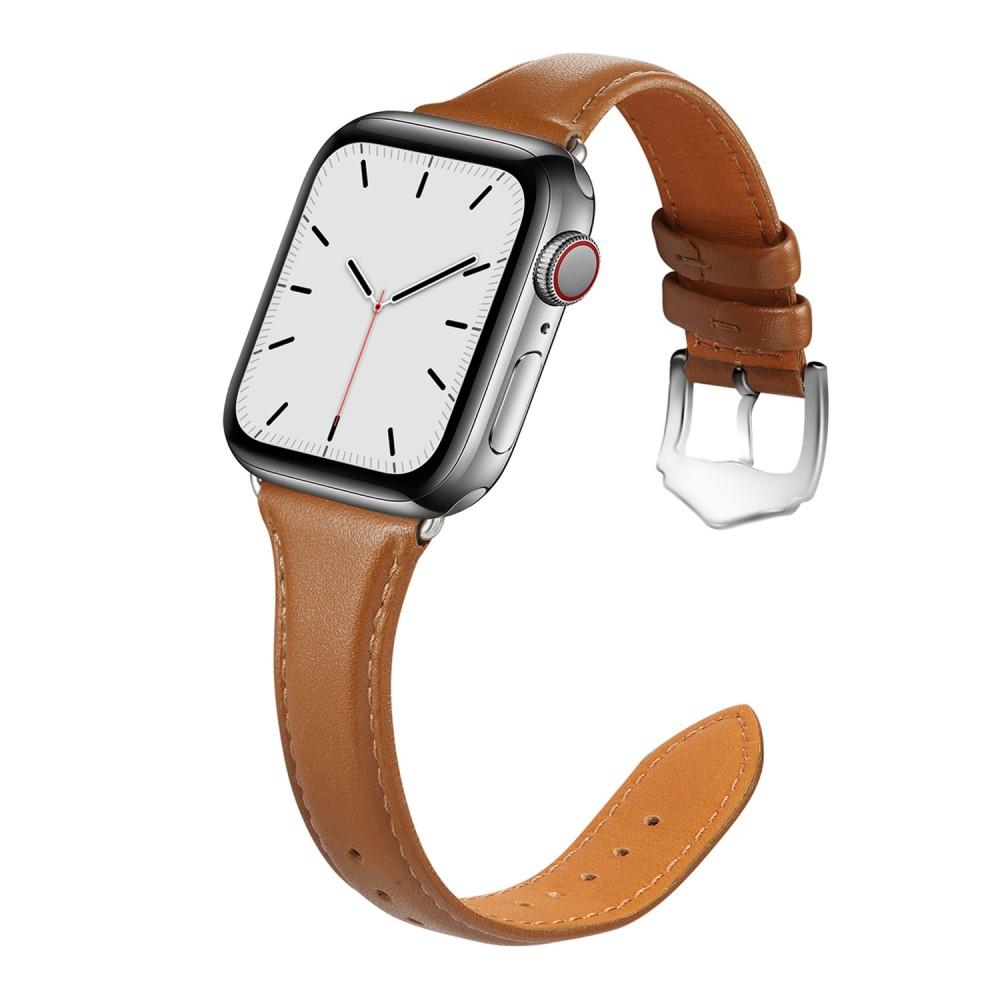 Apple Watch 45mm Series 9 Slim Leather Strap Cognac