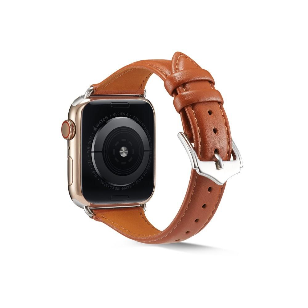 Apple Watch 45mm Series 9 Slim Leather Strap Cognac