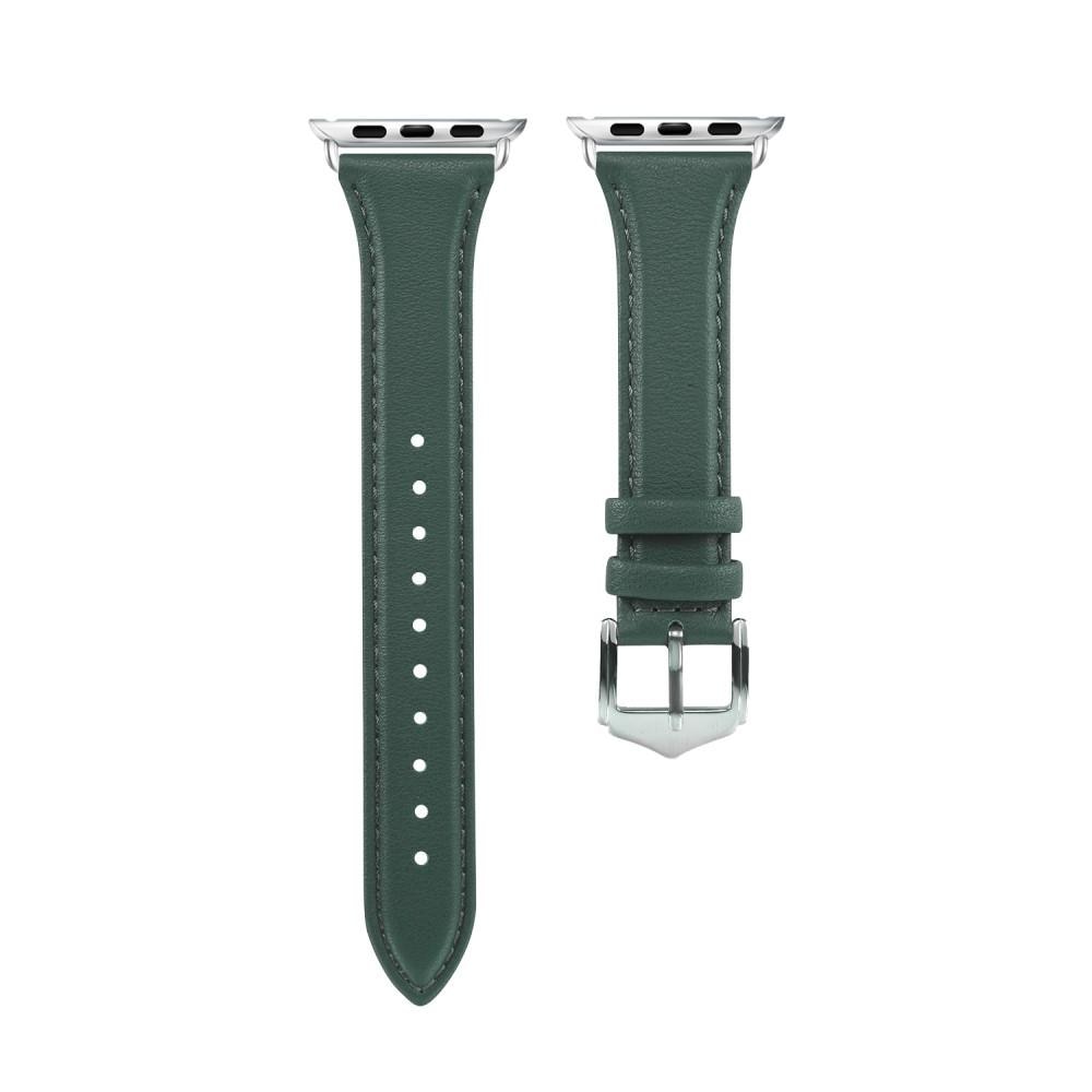 Apple Watch 45mm Series 7 Slim Leather Strap Green