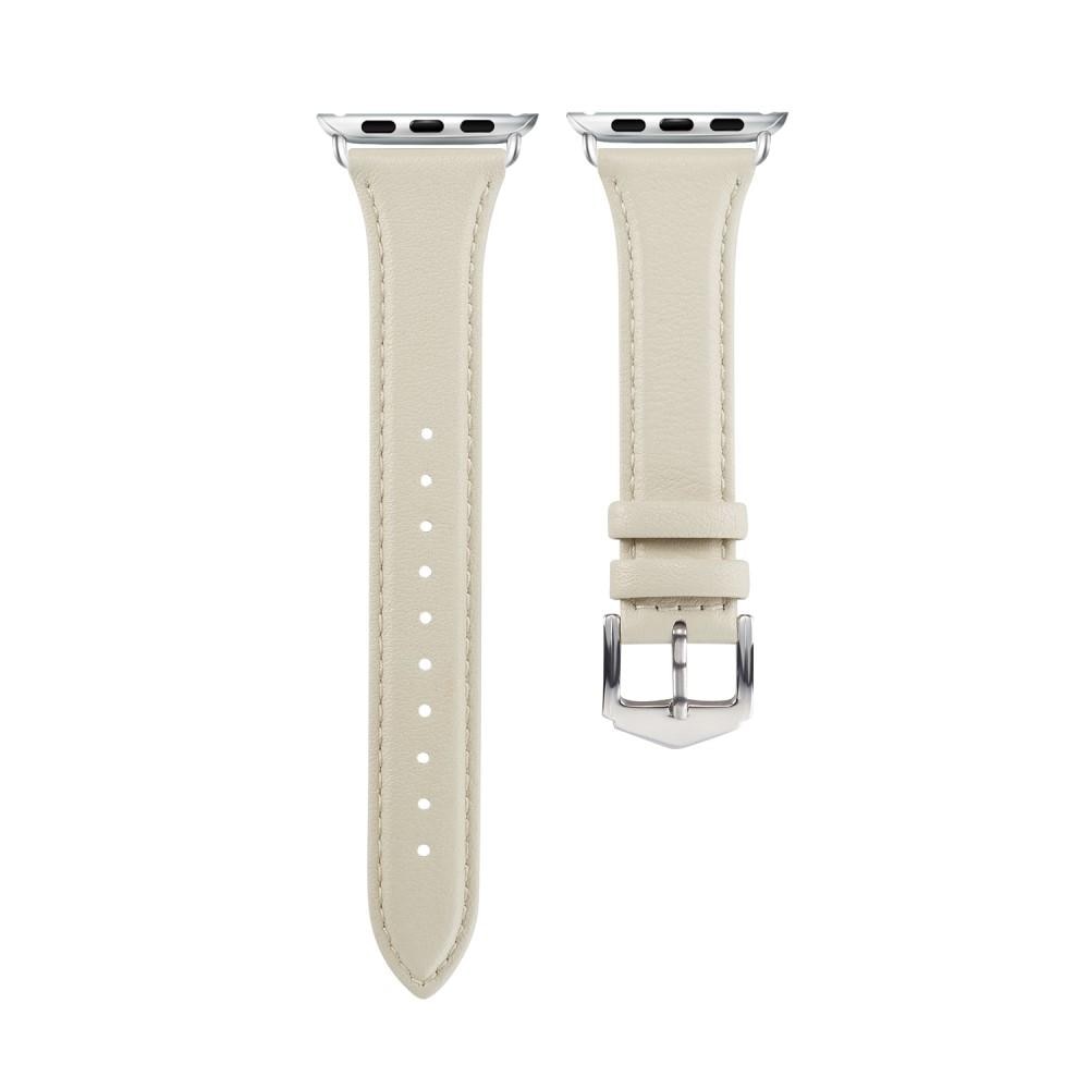 Apple Watch 45mm Series 9 Slim Leather Strap Beige