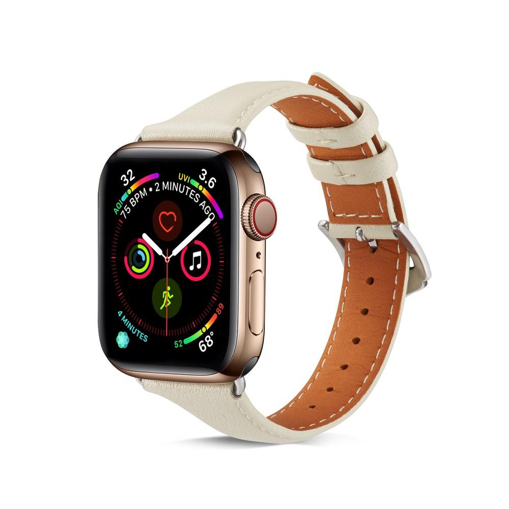 Apple Watch 45mm Series 9 Slim Leather Strap Beige