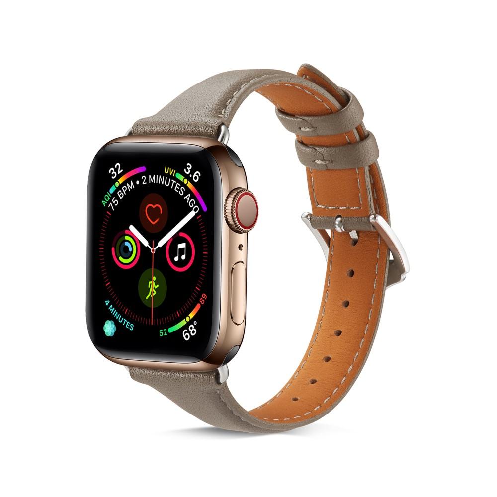 Apple Watch Series 8 45mm Slim Leather Strap Grey