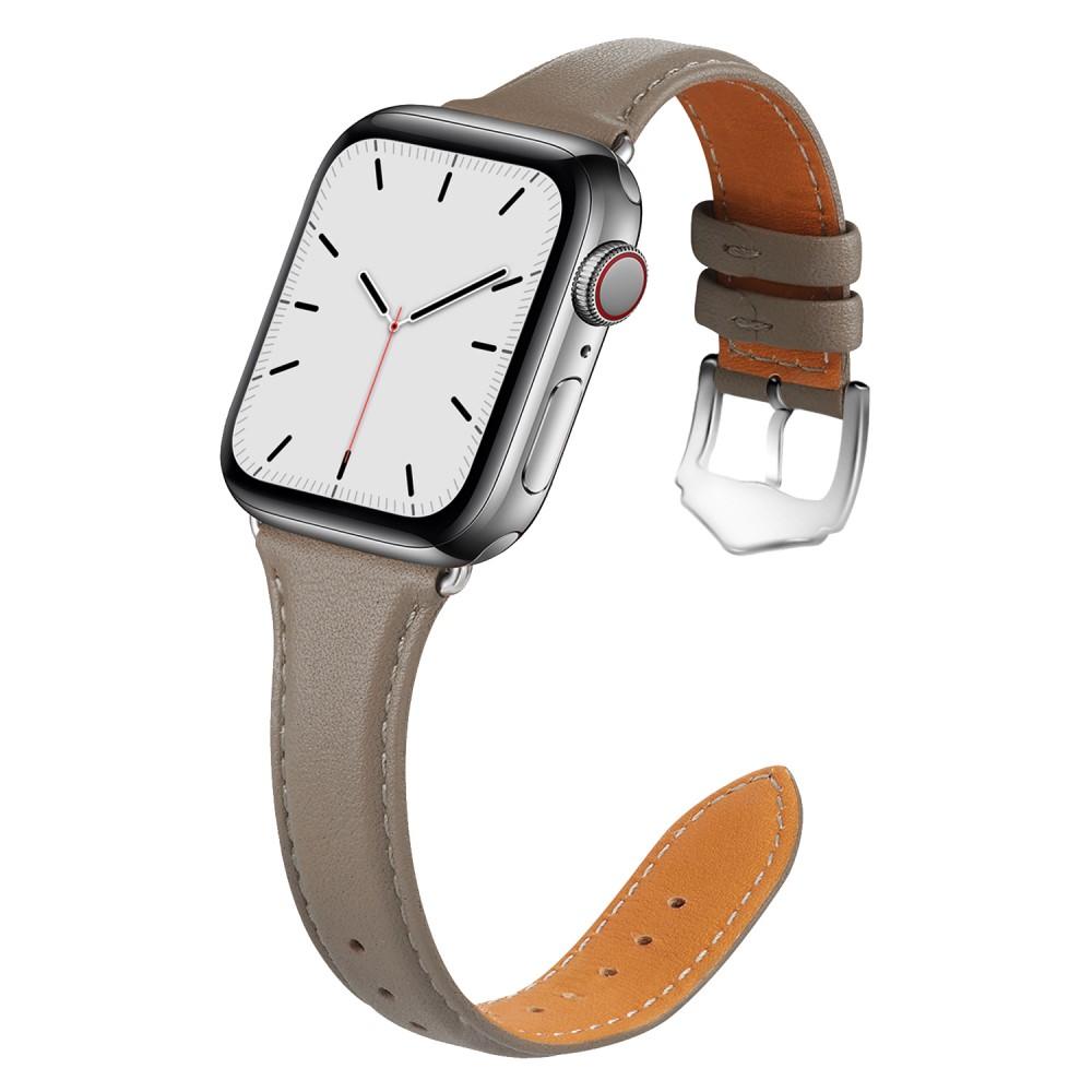 Apple Watch Series 8 45mm Slim Leather Strap Grey