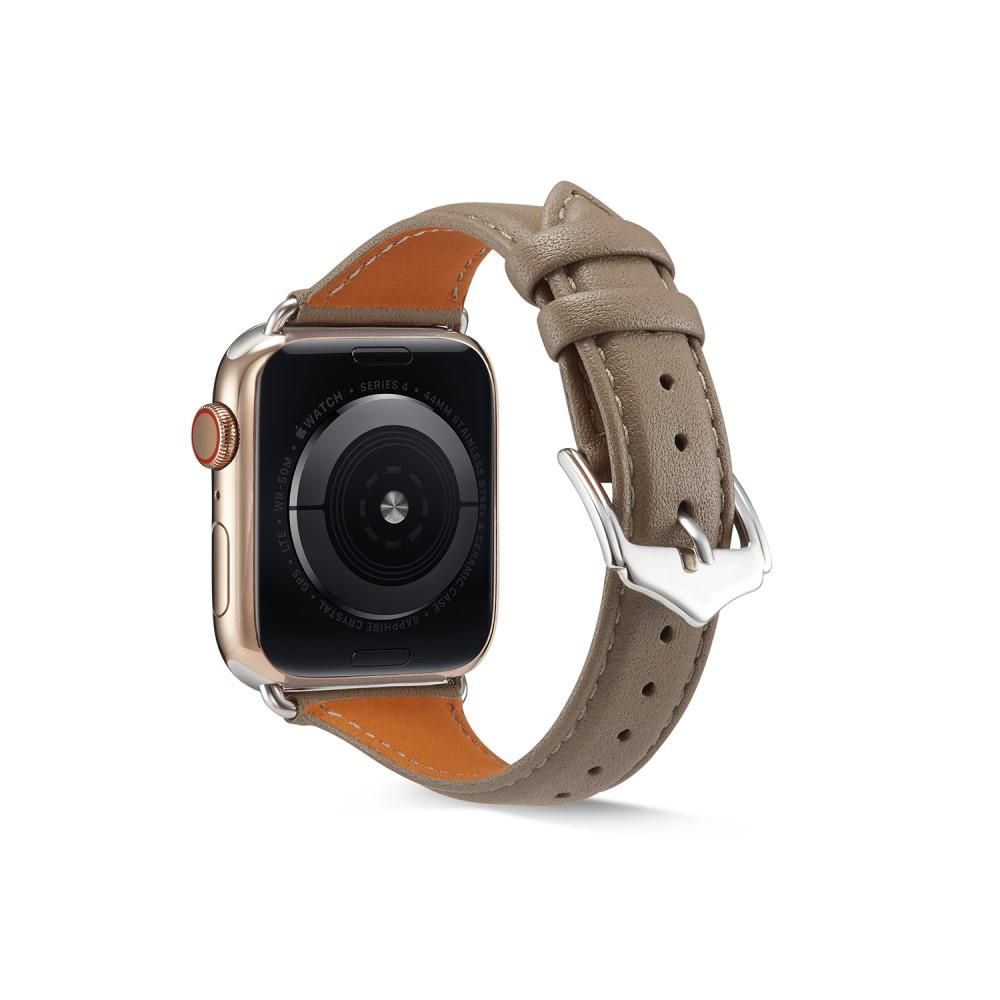 Apple Watch Series 8 45mm Slim Leather Strap Grey