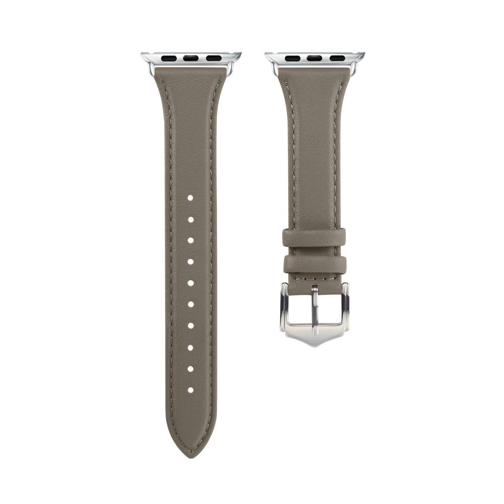Apple Watch Series 8 45mm Slim Leather Strap Grey