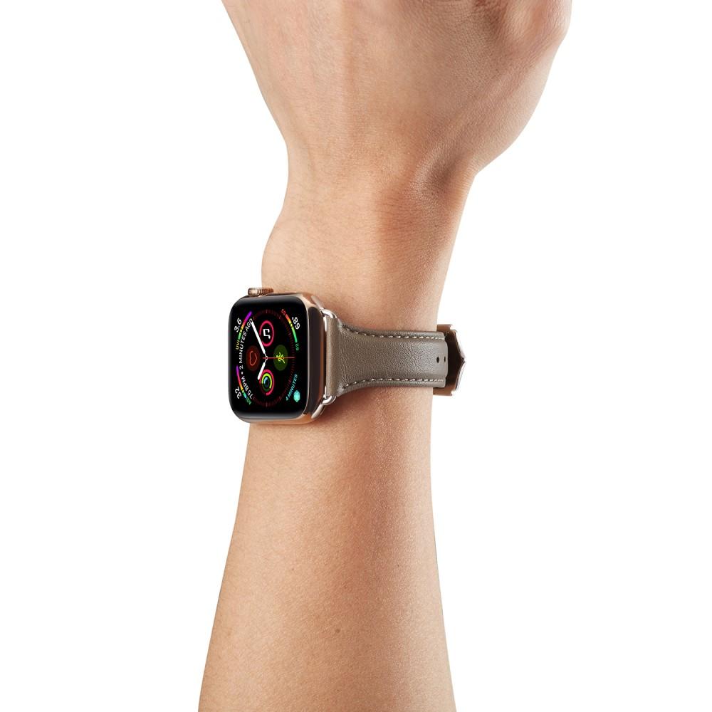 Apple Watch Series 8 45mm Slim Leather Strap Grey