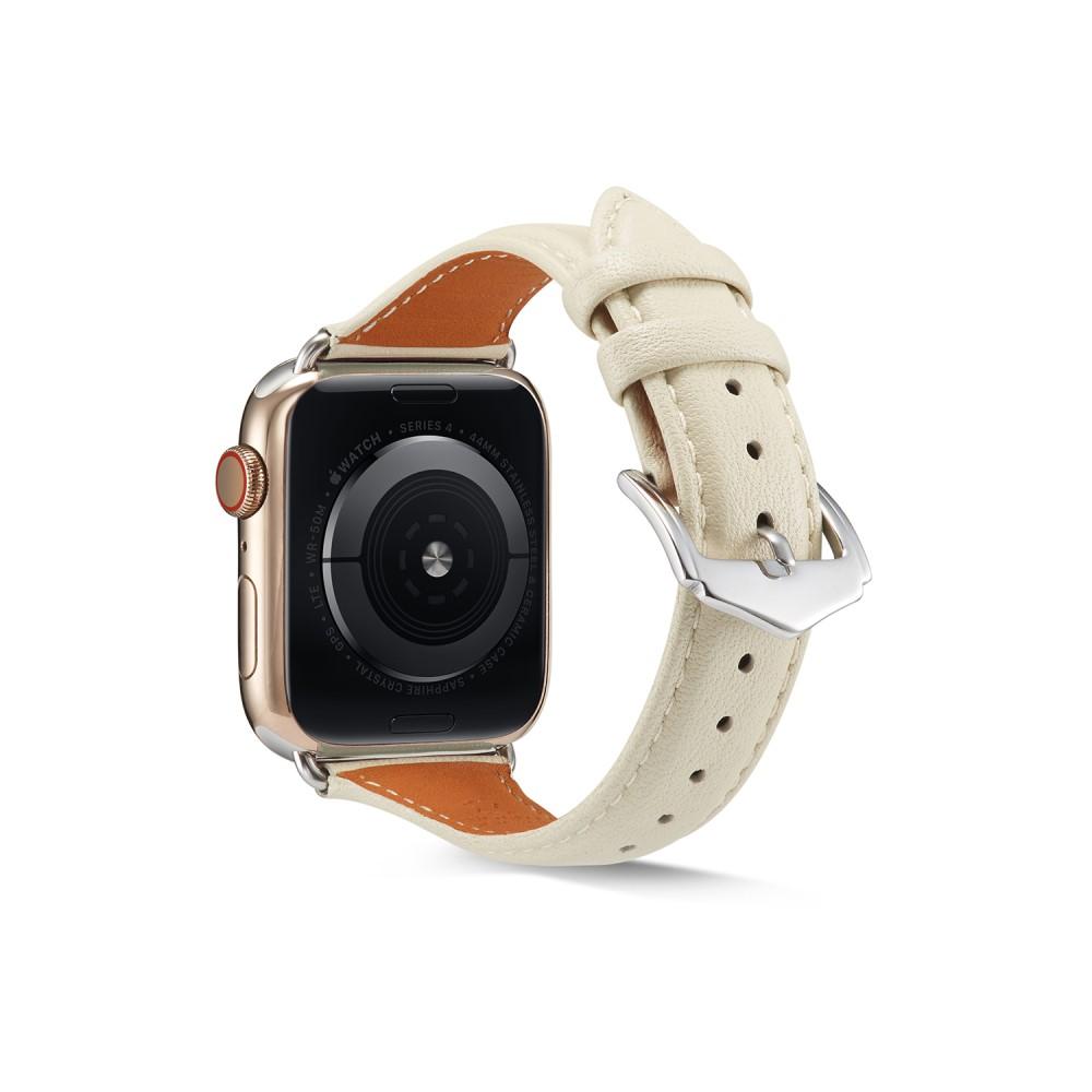 Apple Watch 44mm Slim Leather Strap Beige