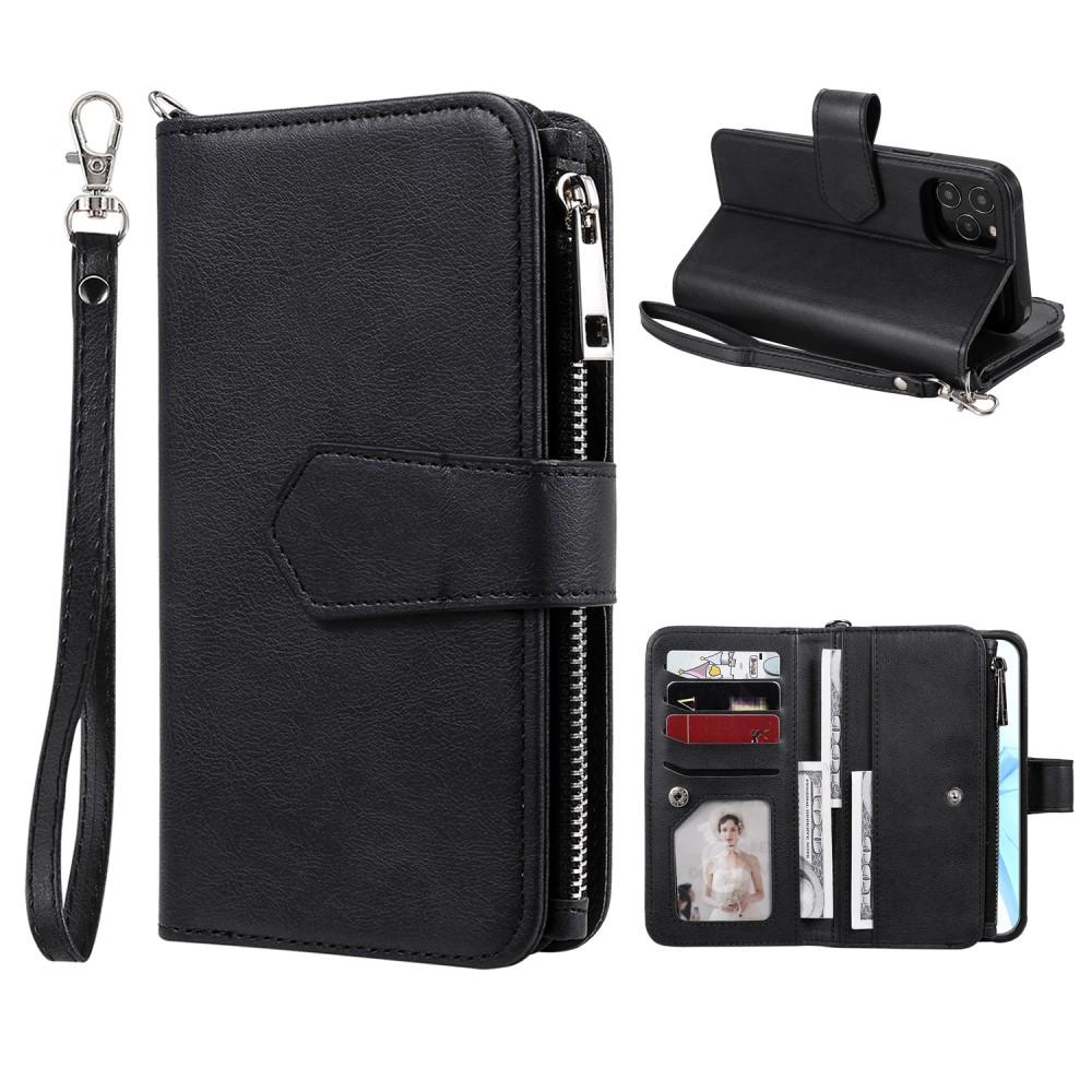 iPhone 12/12 Pro Zipper Magnet Wallet Black