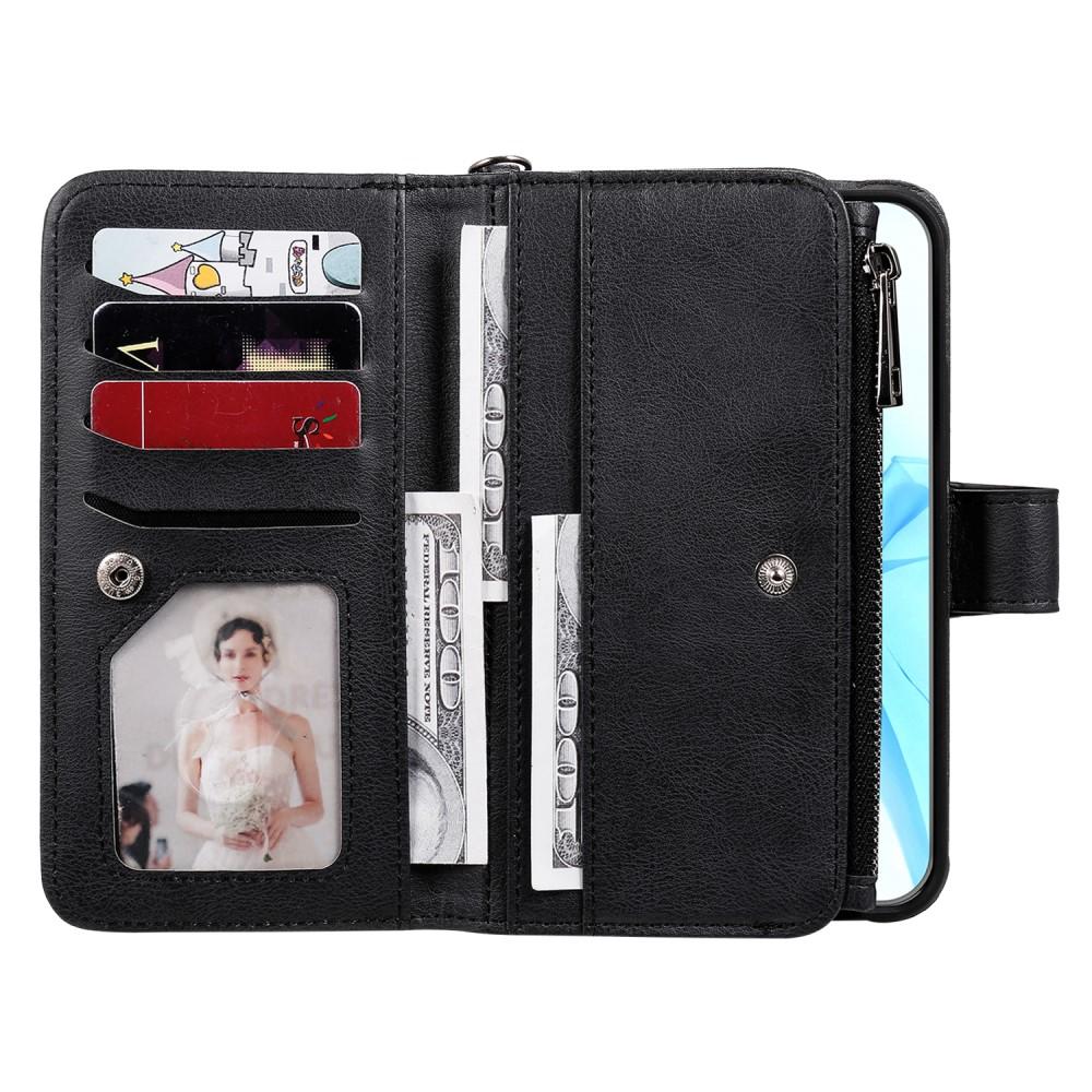 iPhone 12/12 Pro Zipper Magnet Wallet Black