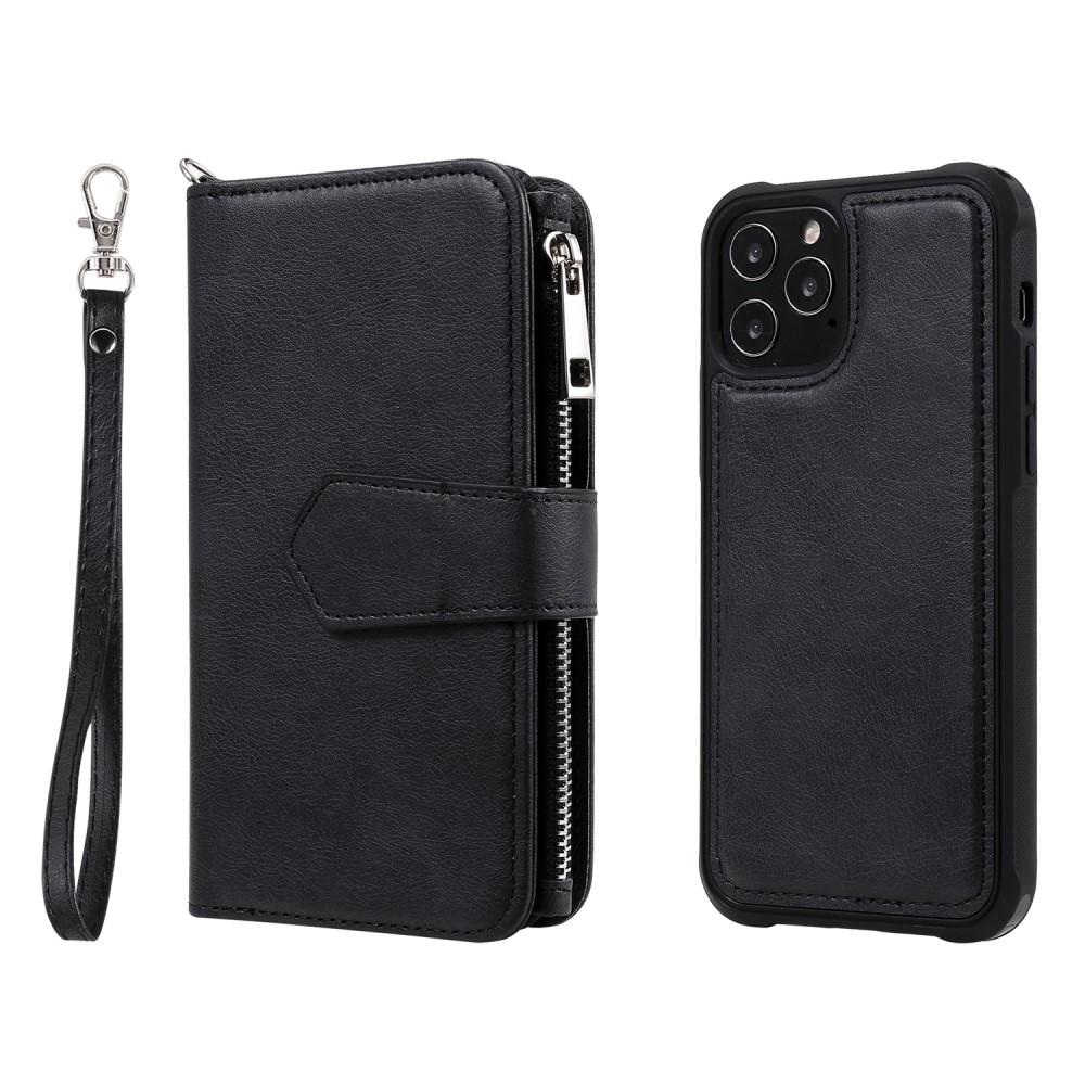 iPhone 12/12 Pro Zipper Magnet Wallet Black
