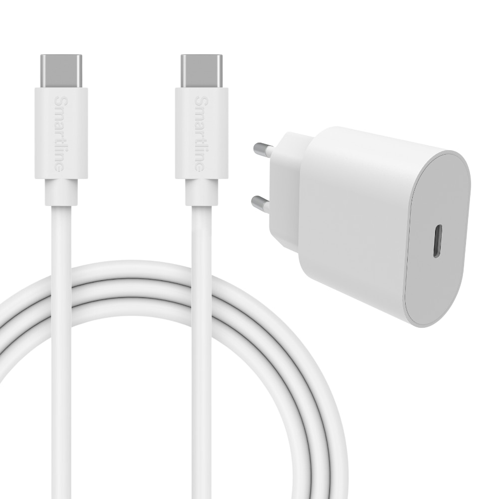 Complete iPhone Charger with USB-C - 2m Cable and Wall Charger - Smartline