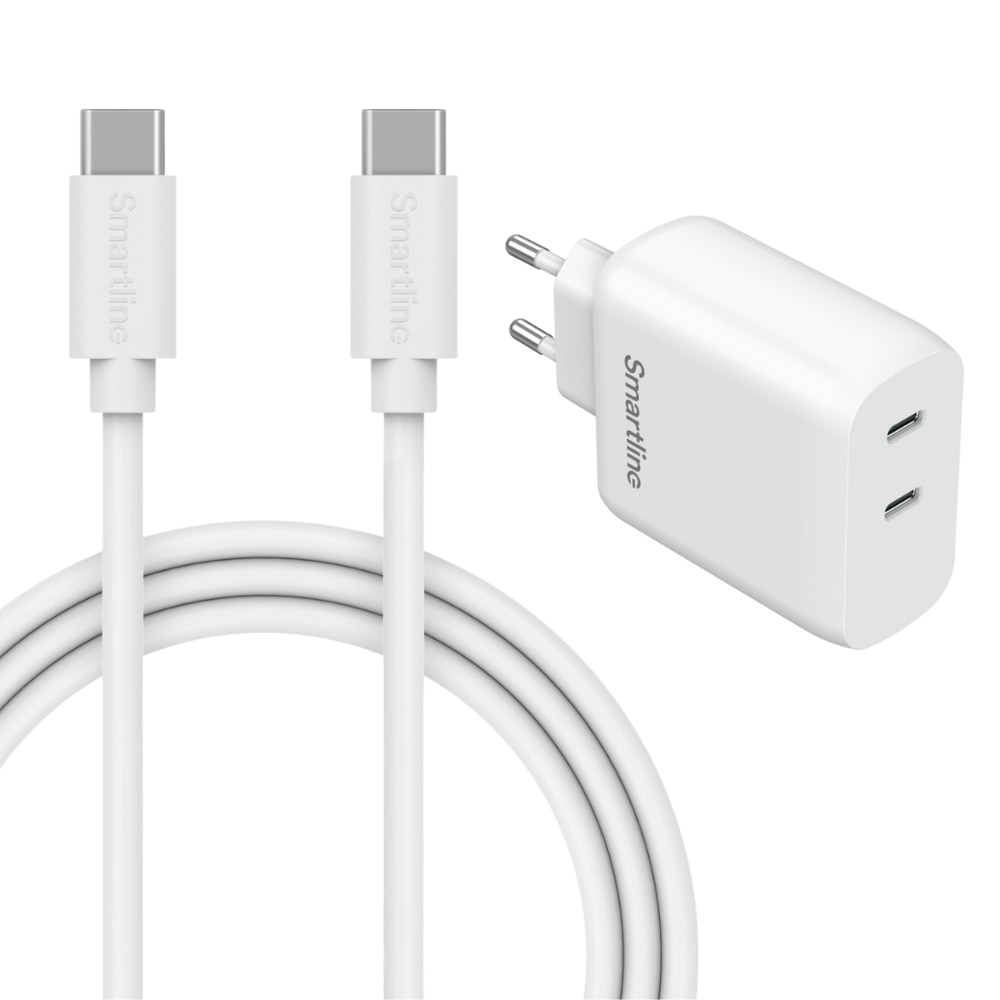 Premium Charger Nothing Phone 2a - 2 meter Cable and Dual Wall Charger USB-C 35W - Smartline