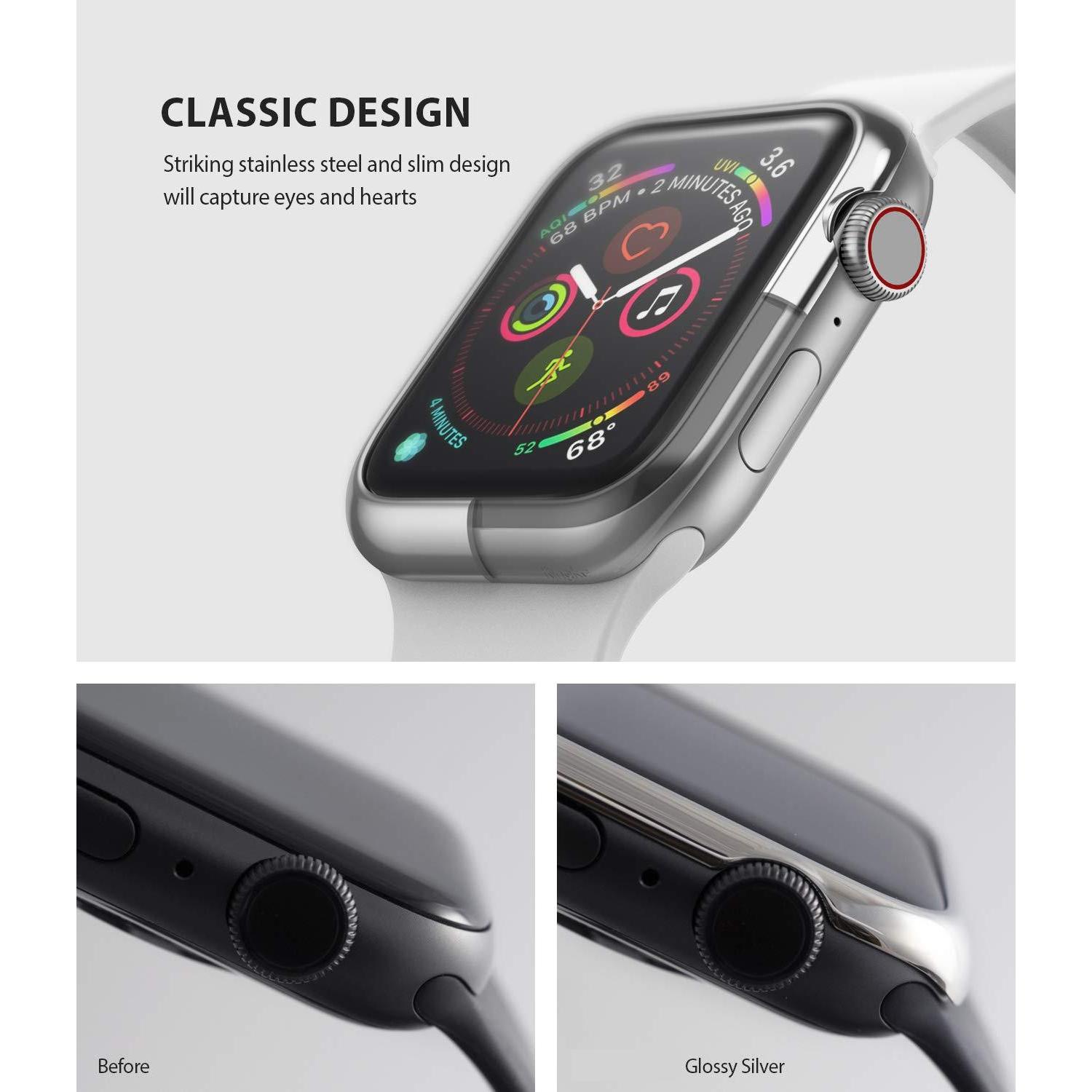 Apple Watch 45mm Series 8 Bezel Styling Silver