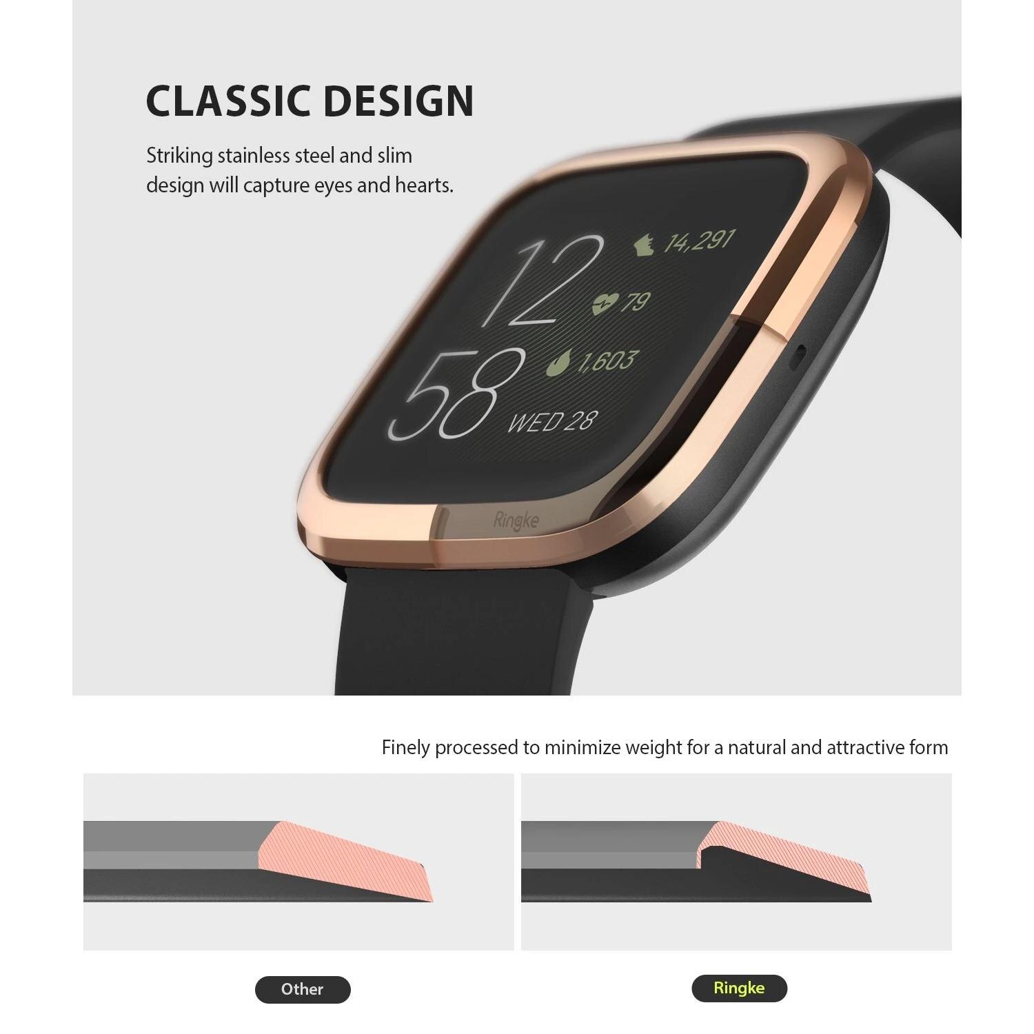 Fitbit Versa 2 Bezel Styling Glossy Rose