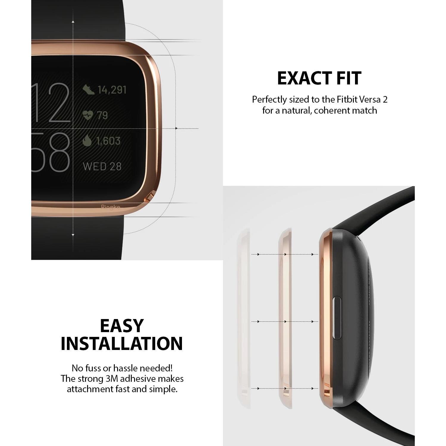 Fitbit Versa 2 Bezel Styling Glossy Rose