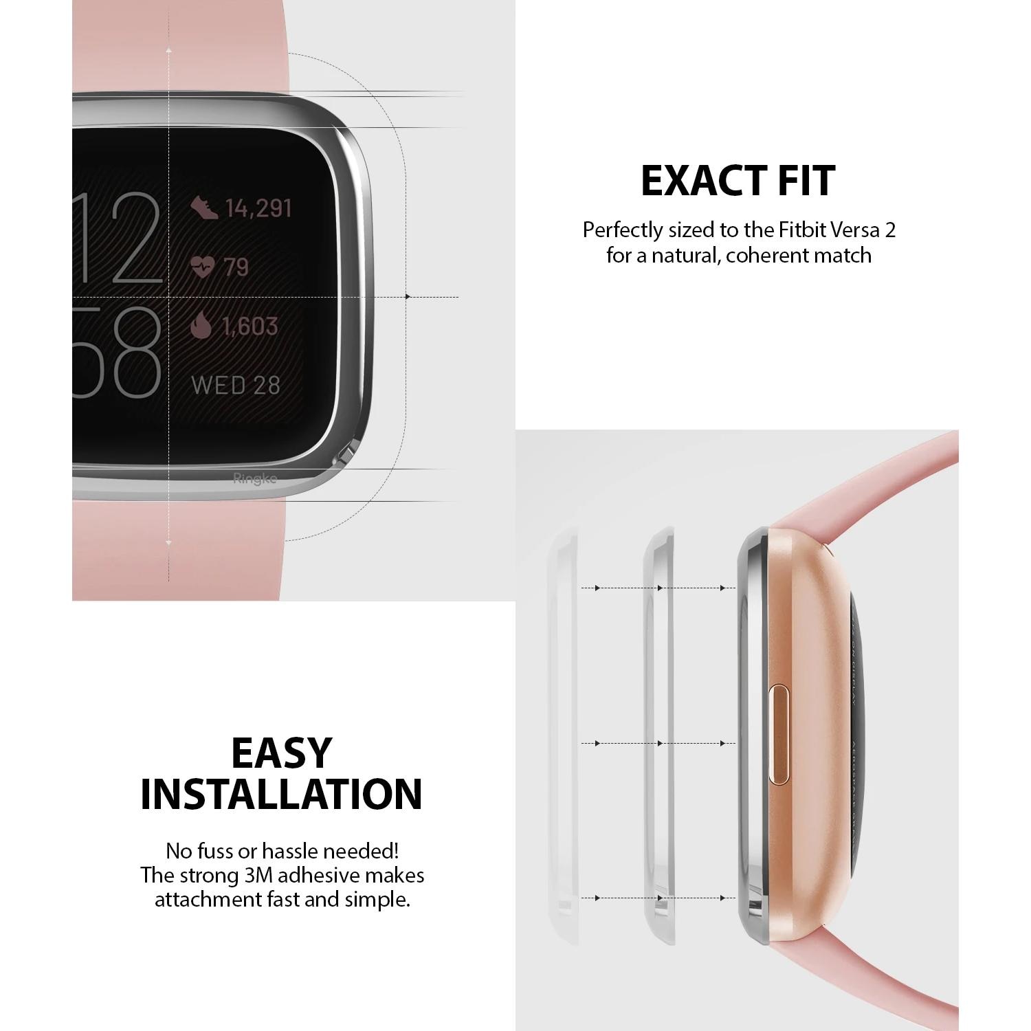 Fitbit Versa 2 Bezel Styling Glossy Silver