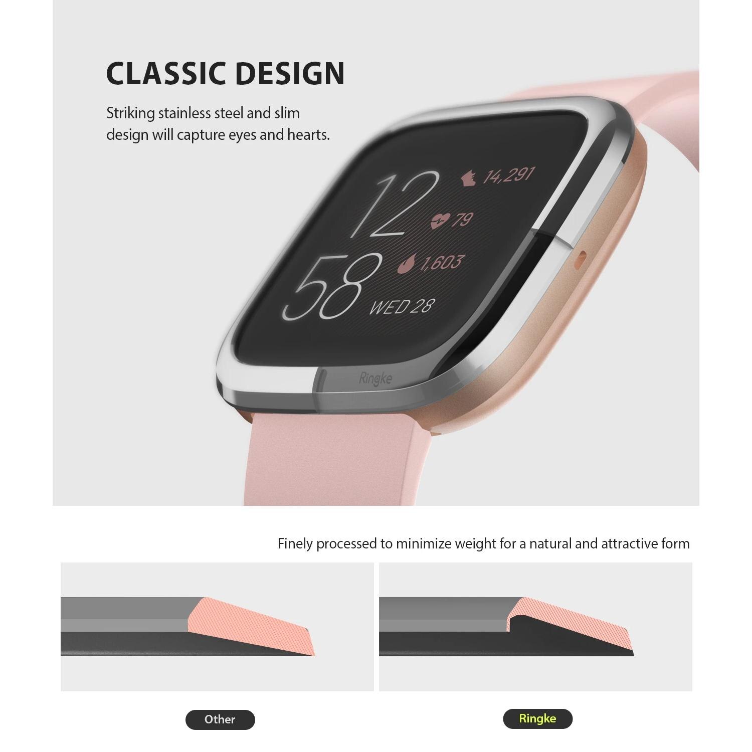 Fitbit Versa 2 Bezel Styling Glossy Silver